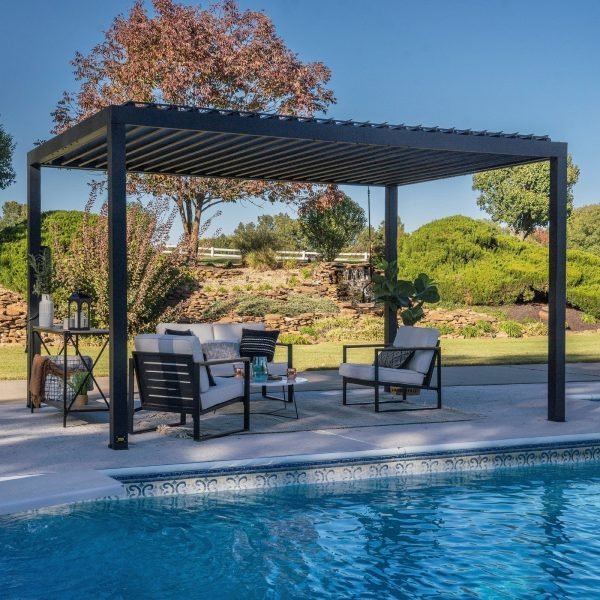14×10 Sarasota Steel Louvered Pergola thumbnail 2