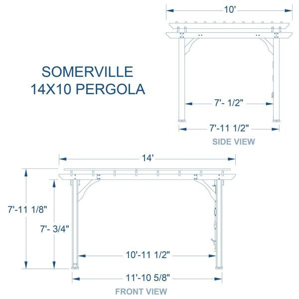 14×10 Somerville Pergola – Barnwood Stain thumbnail 4
