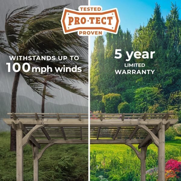 14×10 Somerville Pergola – Barnwood Stain thumbnail 5