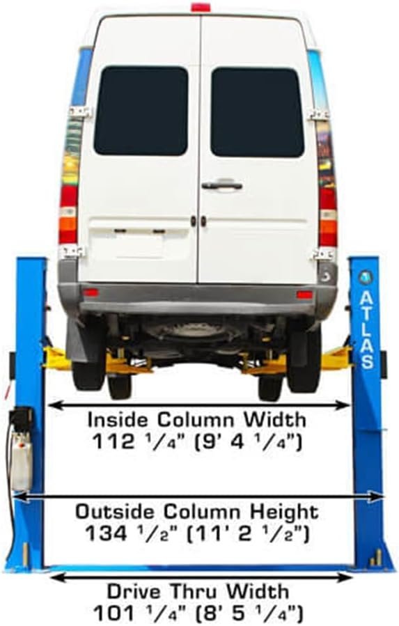 Atlas Automotive Equipment Atlas Equipment BP10000X Commercial Grade Baseplate 10 000 Lb. Capacity 2-Post Lift thumbnail 2