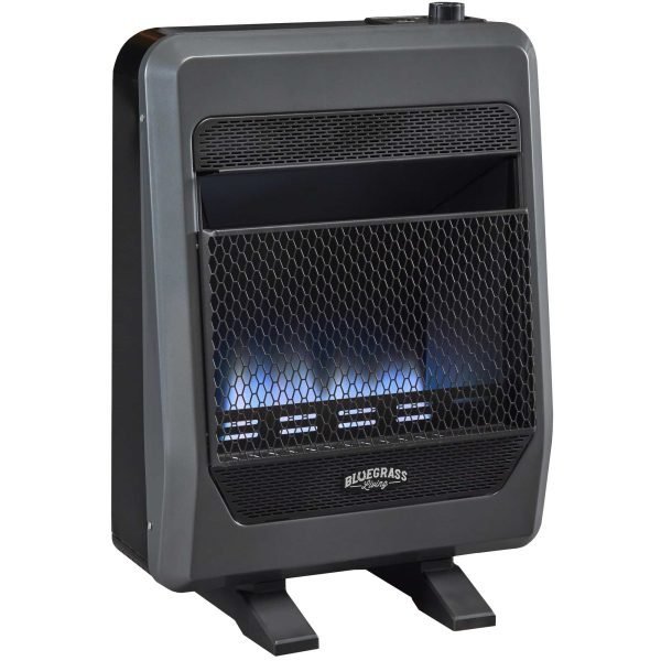 Bluegrass Living Natural Gas Vent Free Blue Flame Gas Space Heater With Blower and Base Feet – 20,000 BTU, T-Stat Control – Model# B20TNB-BB thumbnail 2
