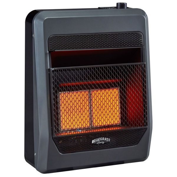 Bluegrass Living Natural Gas Vent Free Infrared Gas Space Heater With Blower and Base Feet – 20,000 BTU, T-Stat Control – Model# B20TNIR-BB thumbnail 6