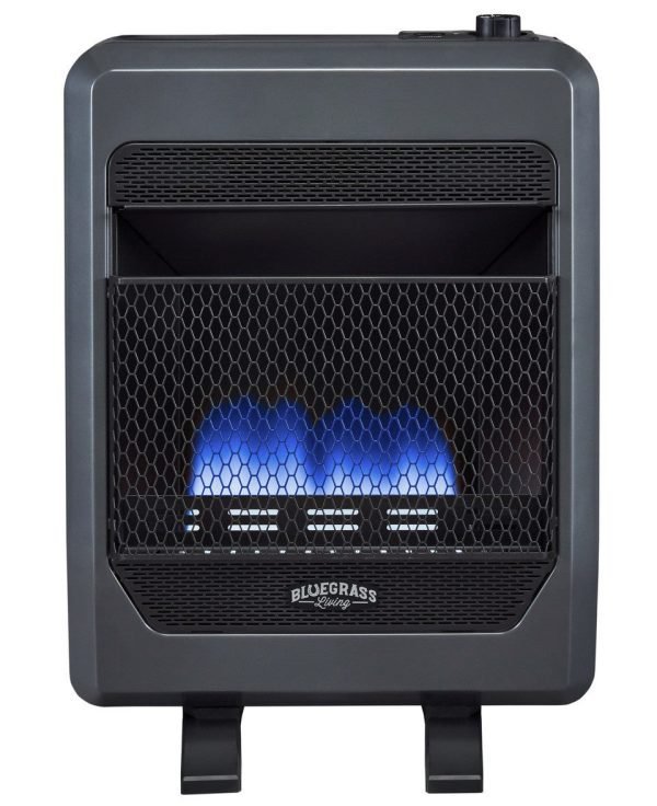Bluegrass Living Propane Gas Vent Free Blue Flame Gas Space Heater With Blower and Base Feet – 20,000 BTU, T-Stat Control – Model# B20TPB-BB thumbnail 2