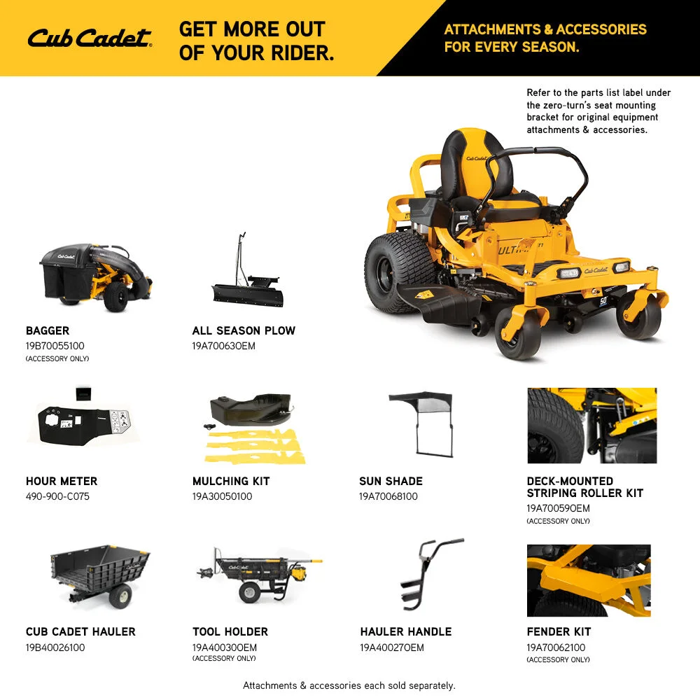 Cub Cadet Ultima ZT1 – 50” Fabricated Deck 25HP V-Twin Kohler Zero Turn Mower thumbnail 4
