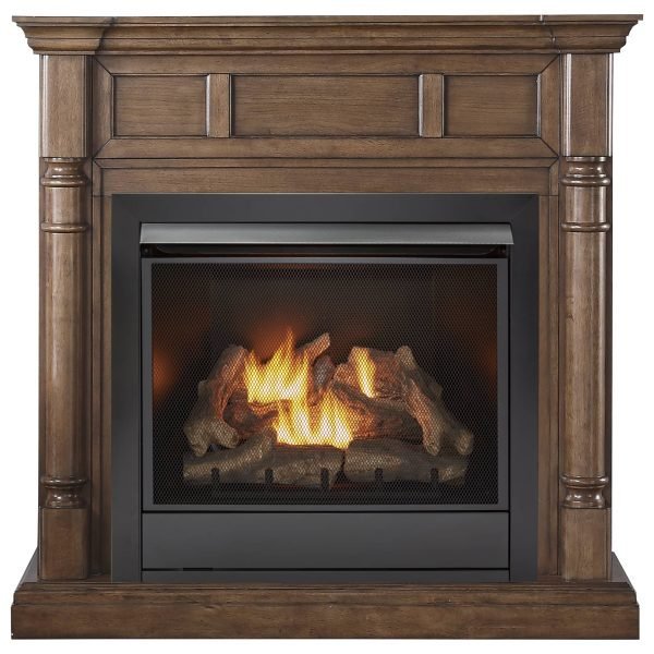 Duluth Forge Full Size Dual Fuel Ventless Gas Fireplace With Mantel – 32,000 BTU, Remote Control, Walnut Finish – Model# FDI32R-M-WN thumbnail 2