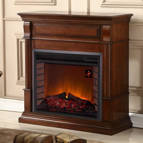 Duluth Forge Full Size Electric Fireplace – Remote Control, Apple Spice Finish – Model# EL1350-4-AS thumbnail 3