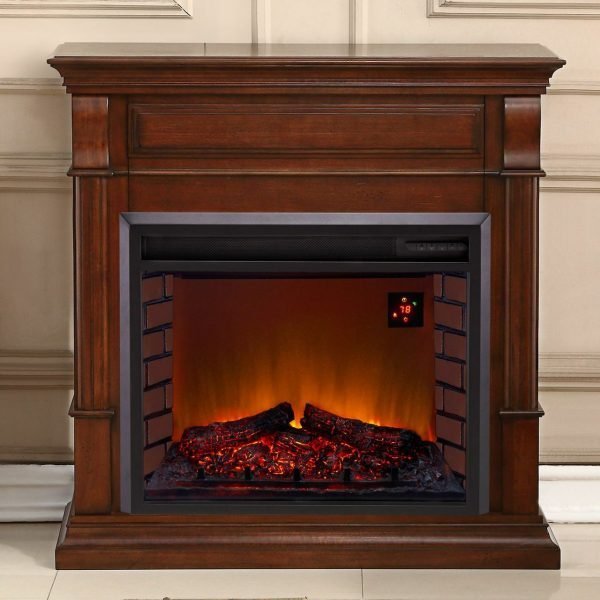 Duluth Forge Full Size Electric Fireplace – Remote Control, Apple Spice Finish – Model# EL1350-4-AS thumbnail 4