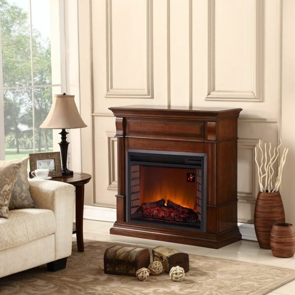 Duluth Forge Full Size Electric Fireplace – Remote Control, Apple Spice Finish – Model# EL1350-4-AS thumbnail 5
