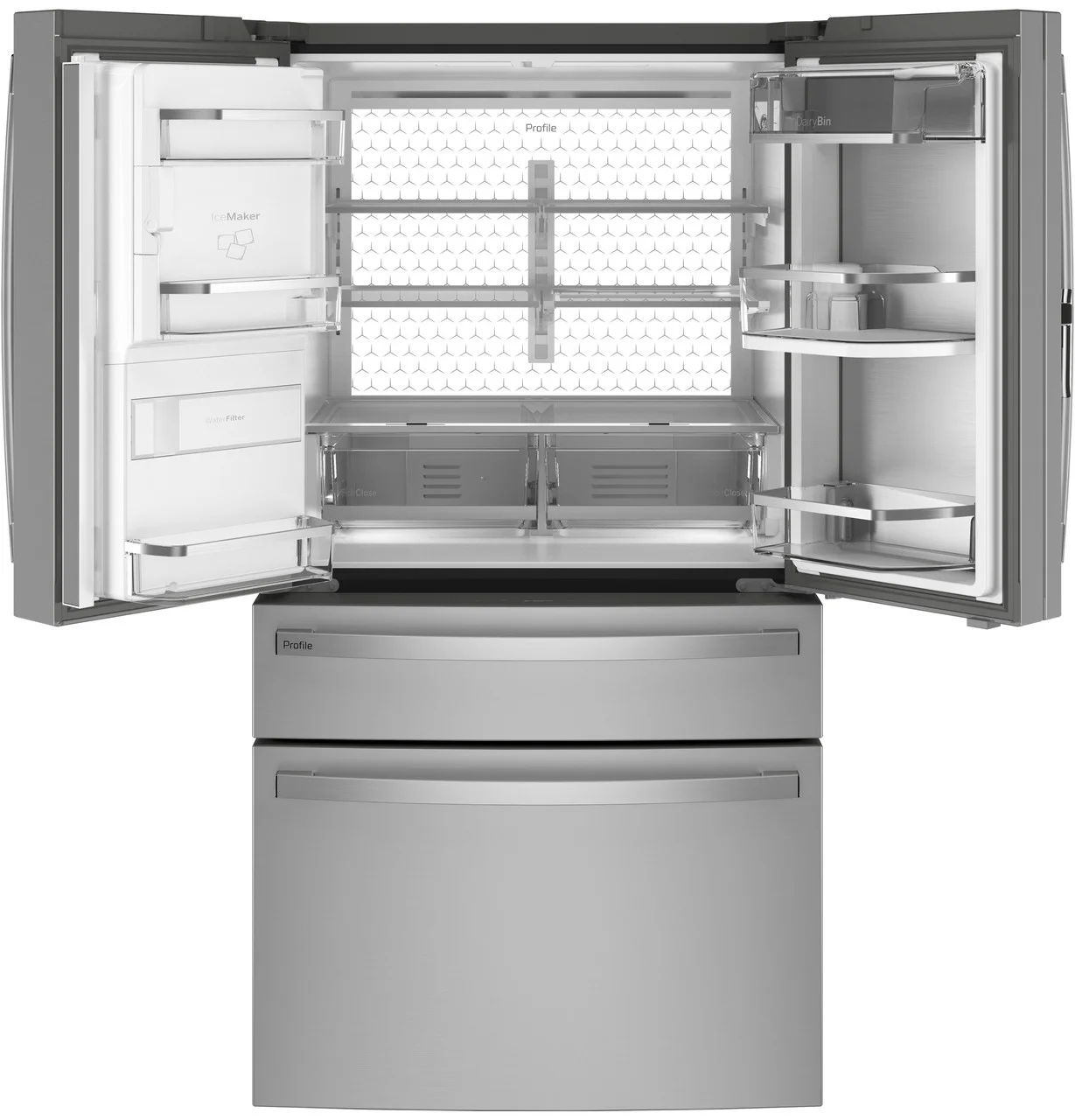 GE Profile 27.9 cu ft Smart Fingerprint Resistant French Door Refrigerator, Stainless Steel thumbnail 2