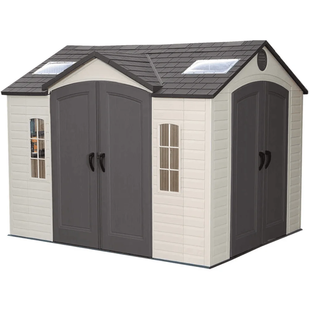 Lifetime 10 Ft. x 8 Ft. High-Density Polyethylene (Plastic) Outdoor Storage Shed with Steel-Reinforced Construction