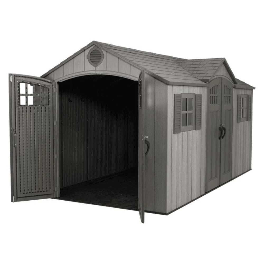 Lifetime 15′ x 8′ Rough Cut Backyard Storage Shed With Floor (60318) thumbnail 2