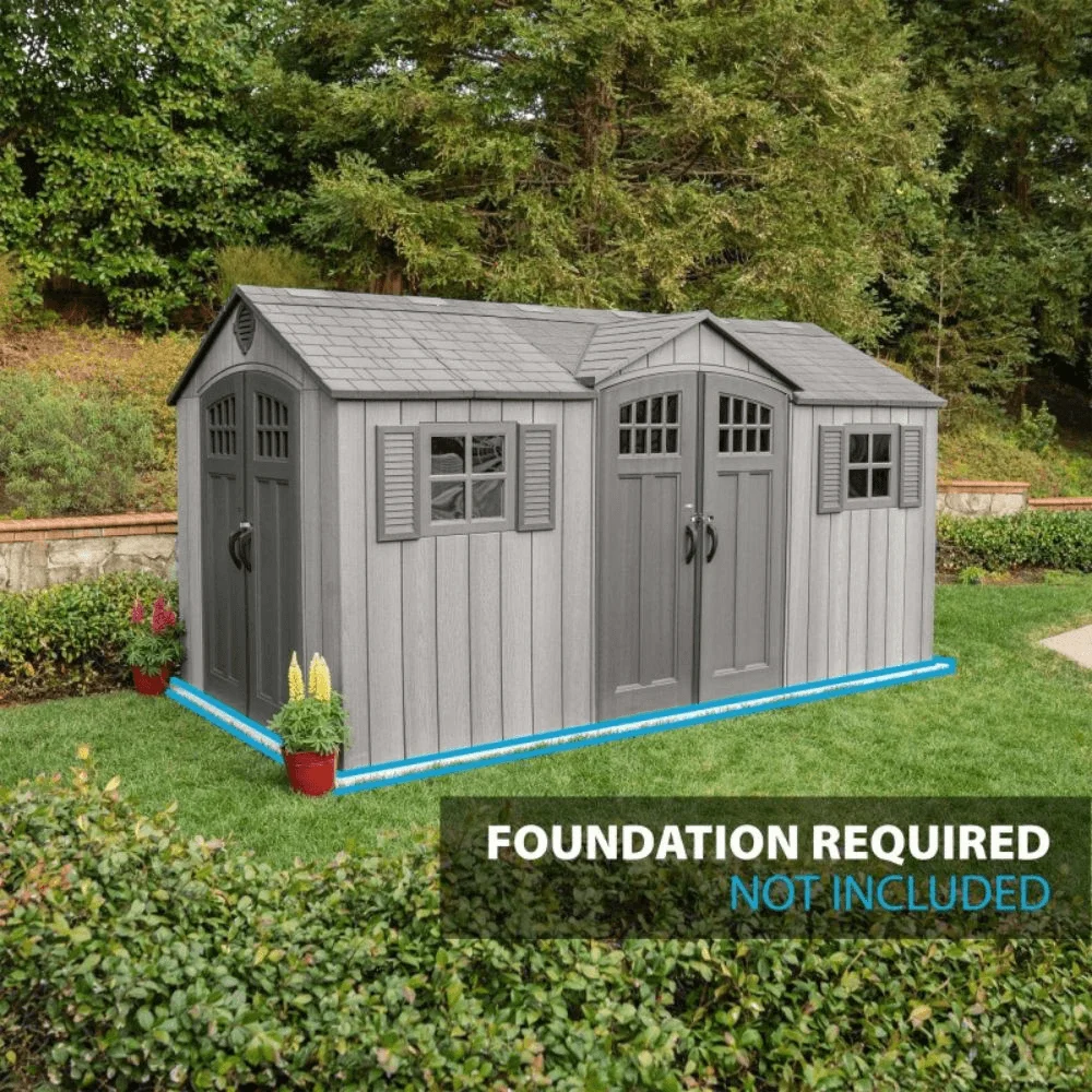 Lifetime 15′ x 8′ Rough Cut Backyard Storage Shed With Floor (60318) thumbnail 4