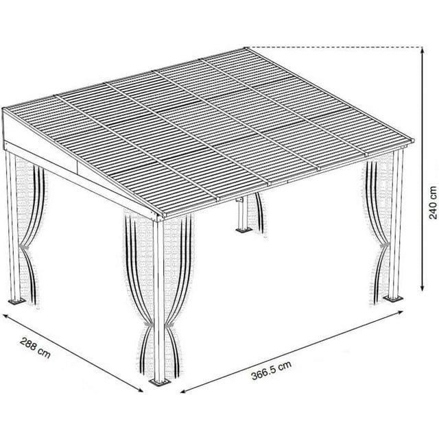 Sojag 500-9165470 10 x 12 ft. Portland No. 53 Wall Gazebo Steel Roof thumbnail 5