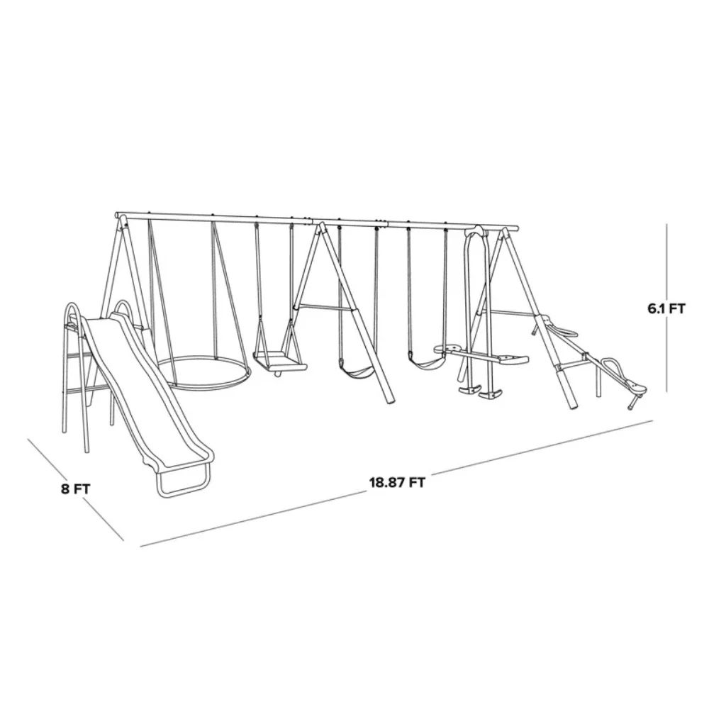 Sportspower Super 10 Metal Swing Set with Lifetime Warranty on Blow Molded Slide thumbnail 2