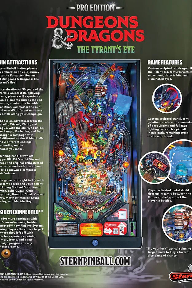 Stern Pinball Dungeons & Dragons: The Tyrant’s Eye Pro Pinball Machine thumbnail 4