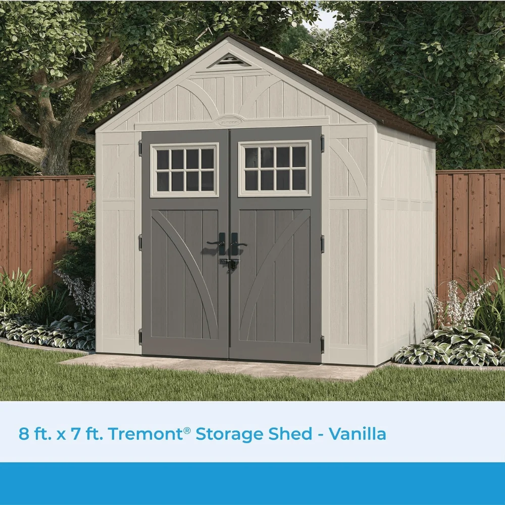 Suncast Tremont 8 ft. W x 7 ft. D Resin Storage Shed BMS8700 thumbnail 2