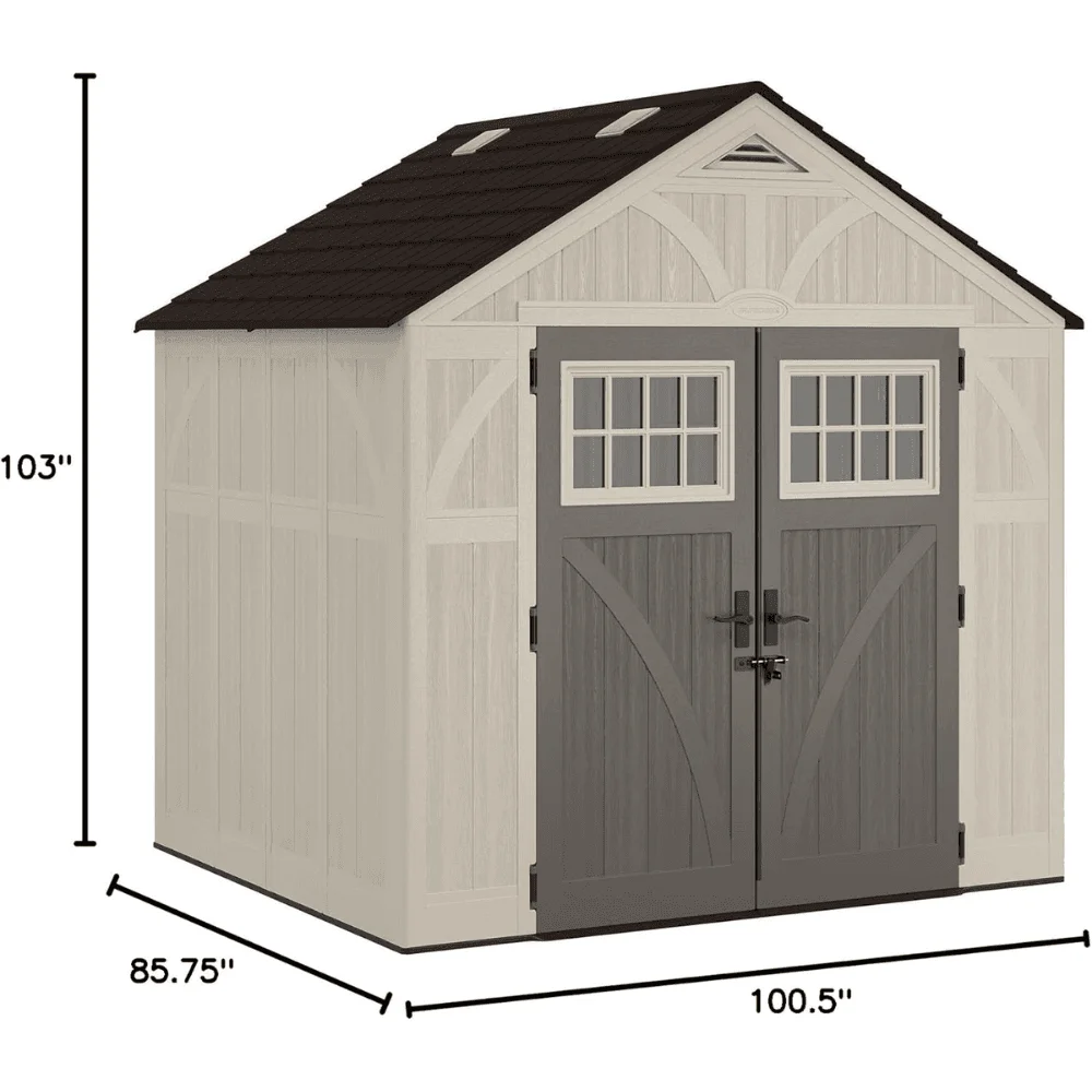 Suncast Tremont 8 ft. W x 7 ft. D Resin Storage Shed BMS8700 thumbnail 3