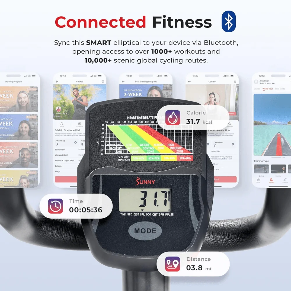Sunny Health and Fitness Programmable Magnetic Elliptical thumbnail 6