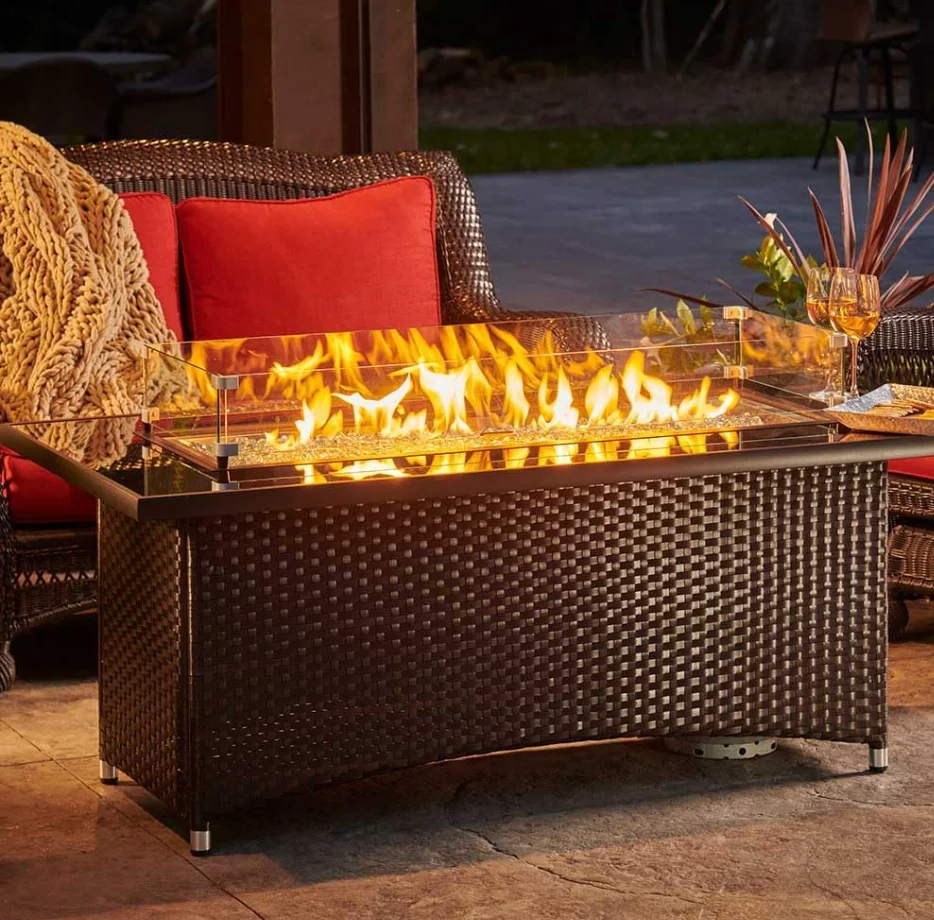 The Outdoor GreatRoom Company Montego 59-Inch Linear Propane Gas Fire Pit Table thumbnail 2