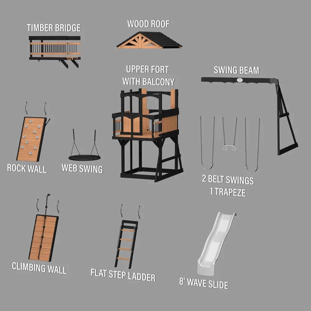 Timber Crossing Swing Set – Adventure Meets Stunning Design thumbnail 2