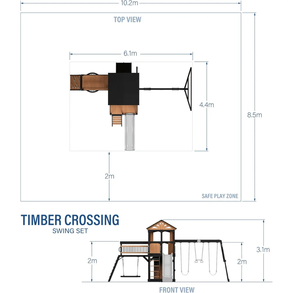 Timber Crossing Swing Set – Adventure Meets Stunning Design thumbnail 3