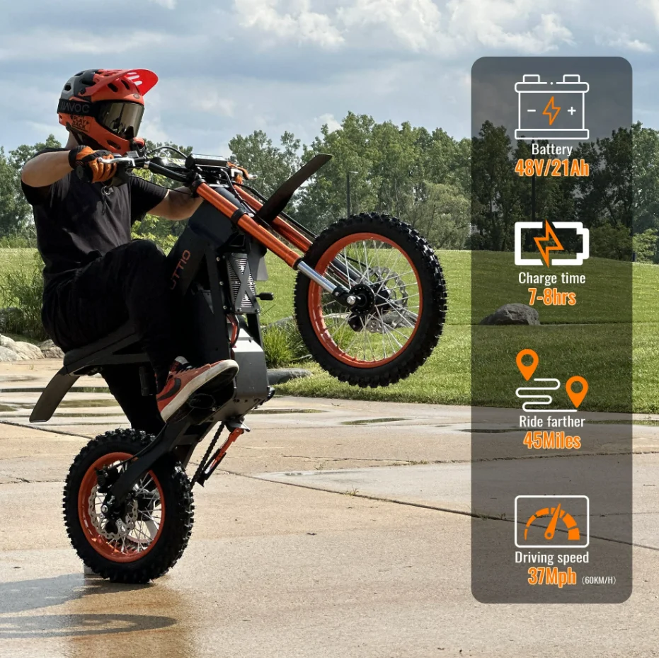 TUTTIO Soleil01 Electric Dirt Bike for Adults 200N.m High Torque 2000W Motor 48V 21Ah Battery Top Speed 37Mph All-terrain Electric Bicycles thumbnail 3